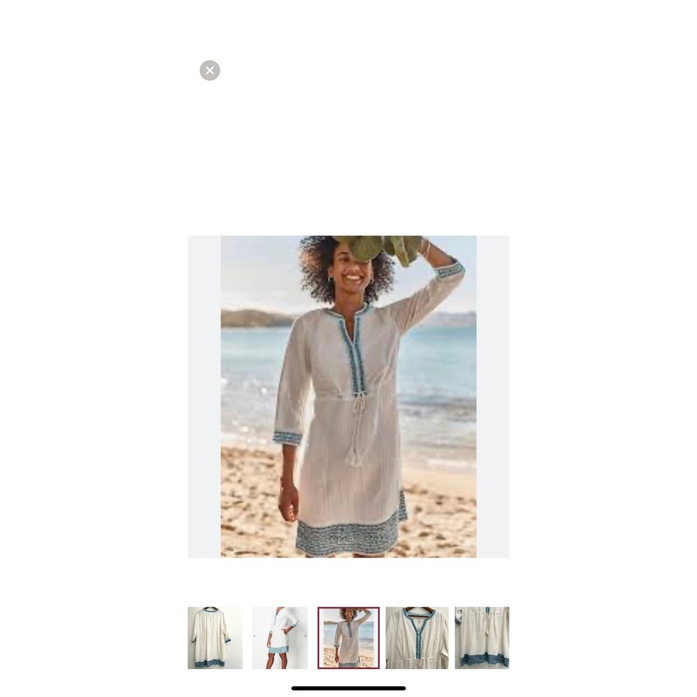 J Jill positano tie waist linen beach dress